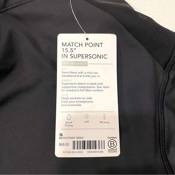 Athleta Match Point Skort!! 15.5” Black NWT!! - Picture 8 of 8